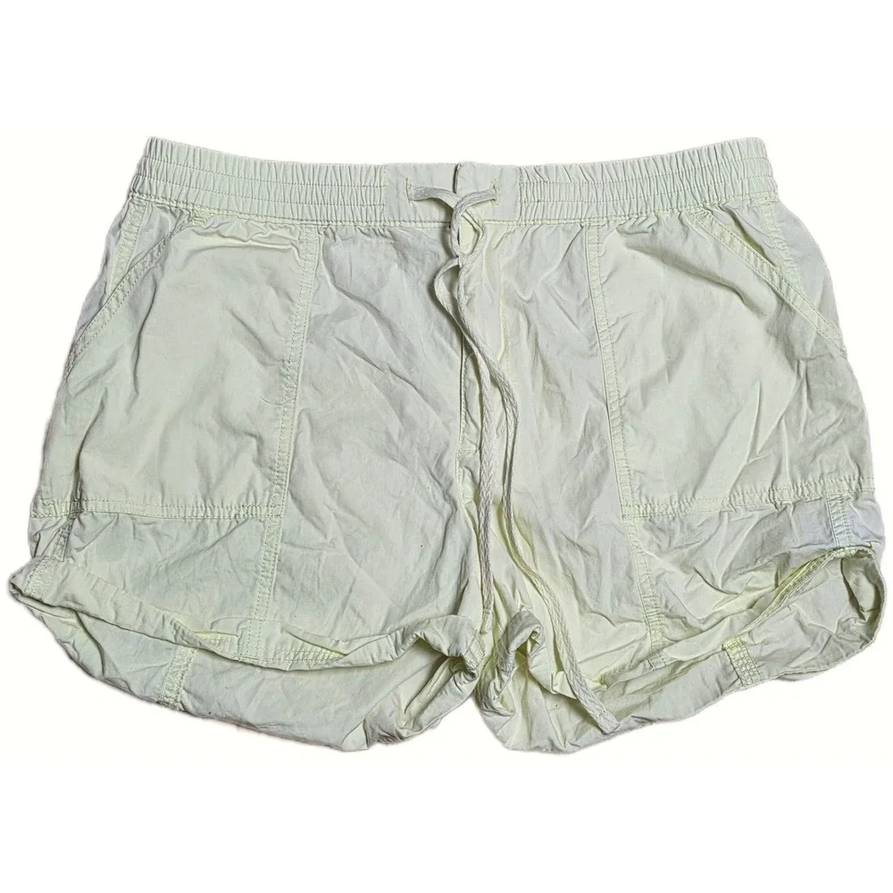 Lou & Grey Casual‎ Shorts Women's Size M Light Green Cotton Drawstring Waist